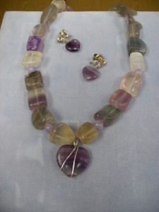 These are large nugget multi-color Fluorite beads with amethysts